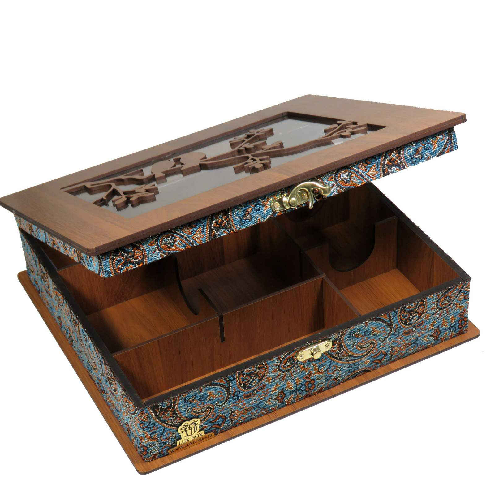 Wooden Tea Storage Chest Box – Termeh LB63 Design
