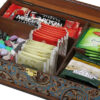Decorative Wooden Tea Organizer Chest – Termeh Pattern LBL55