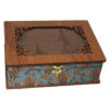 Decorative Wooden Tea Organizer Chest – Termeh Pattern LBL55