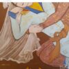 Original Persian Safavid Art Painting: Watercolor and Gouache on Cardboard - Layla and Majnun