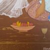 Original Persian Safavid Art Painting: Watercolor and Gouache on Cardboard - Layla and Majnun