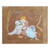 Original Persian Safavid Art Painting: Watercolor and Gouache on Cardboard - Layla and Majnun