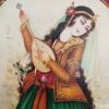 Original Persian Safavid Art Painting: Acrylic on Leather - Khatoon