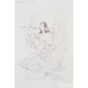 Original Persian Miniature Art Painting: Watercolor – Justice Angel