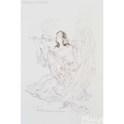 Original Persian Miniature Art Painting: Watercolor - Justice Angel