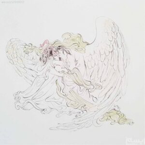 Original Persian Miniature Art Painting: Watercolor – Broken Heart Angel