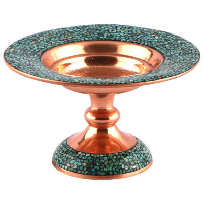 Turquoise Inlaid Persian Candy Dish Model Goharan