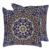 Eclectic Velvet Footstool & Cushions Set Inspired by Persian Art