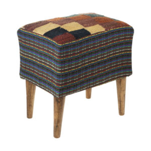 Authentic Persian Kilim Footstool – Rectangular Traditional 98001