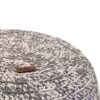 Modern Round Knitted Pouf - Minimalist Gray Cotton