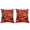 Traditional Velvet Footstool & Cushions Set Inspired by Persian Art