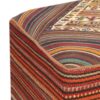 Authentic Persian Kilim Ottoman Pouf - Round Red Tribal AP406