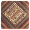Authentic Persian Kilim Ottoman Pouf - Round Red Tribal AP406