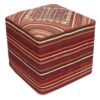 Authentic Persian Kilim Ottoman Pouf - Square Red Tribal AP