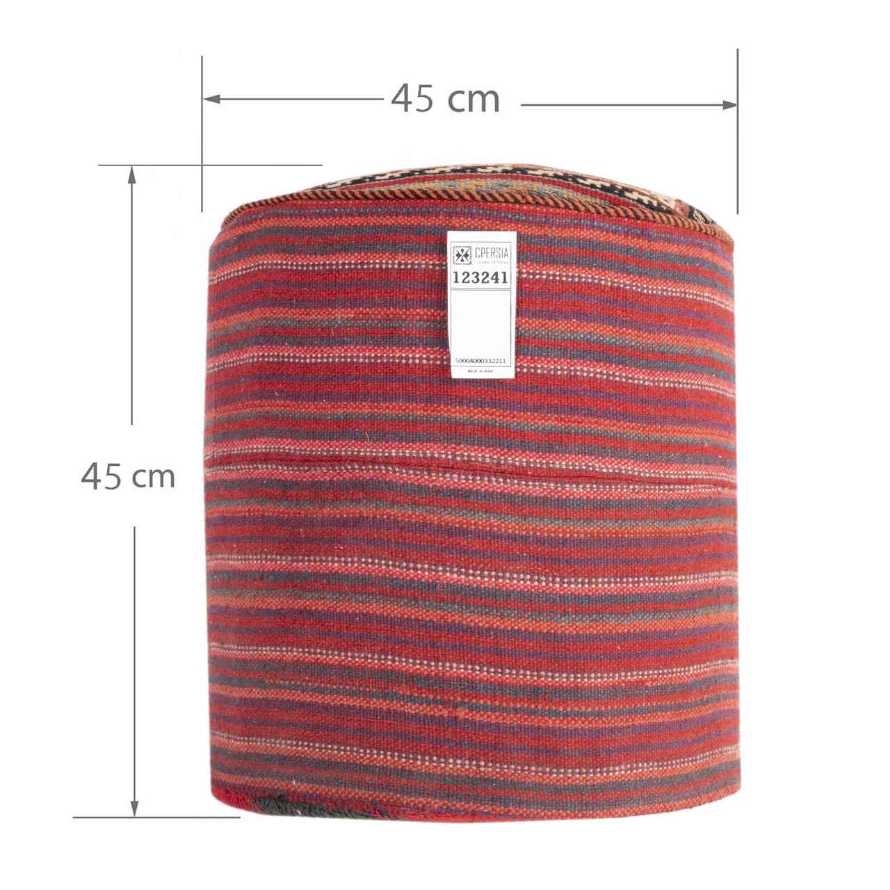 Authentic Persian Kilim Ottoman Pouf – Square Red Tribal AP404