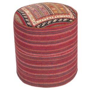 Authentic Persian Kilim Ottoman Pouf – Square Red Tribal AP404