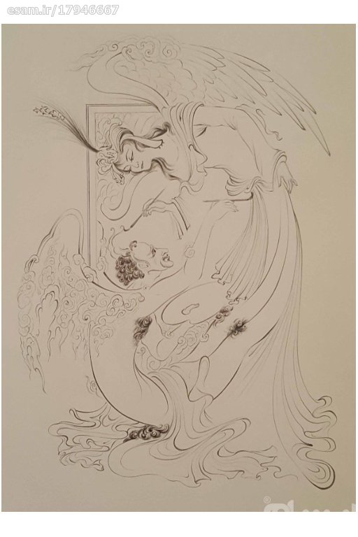 Original Persian Miniature Art Painting: Watercolor – Angel and Demon