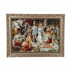 Hand-Knotted Persian Pictorial Rug – Tabriz Coronation Scene