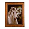 Hand-Knotted Persian Pictorial Rug - Tabriz White Horse Majesty