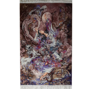 Hand-Knotted Persian Pictorial Rug – Tabriz Sobghahi Miniature