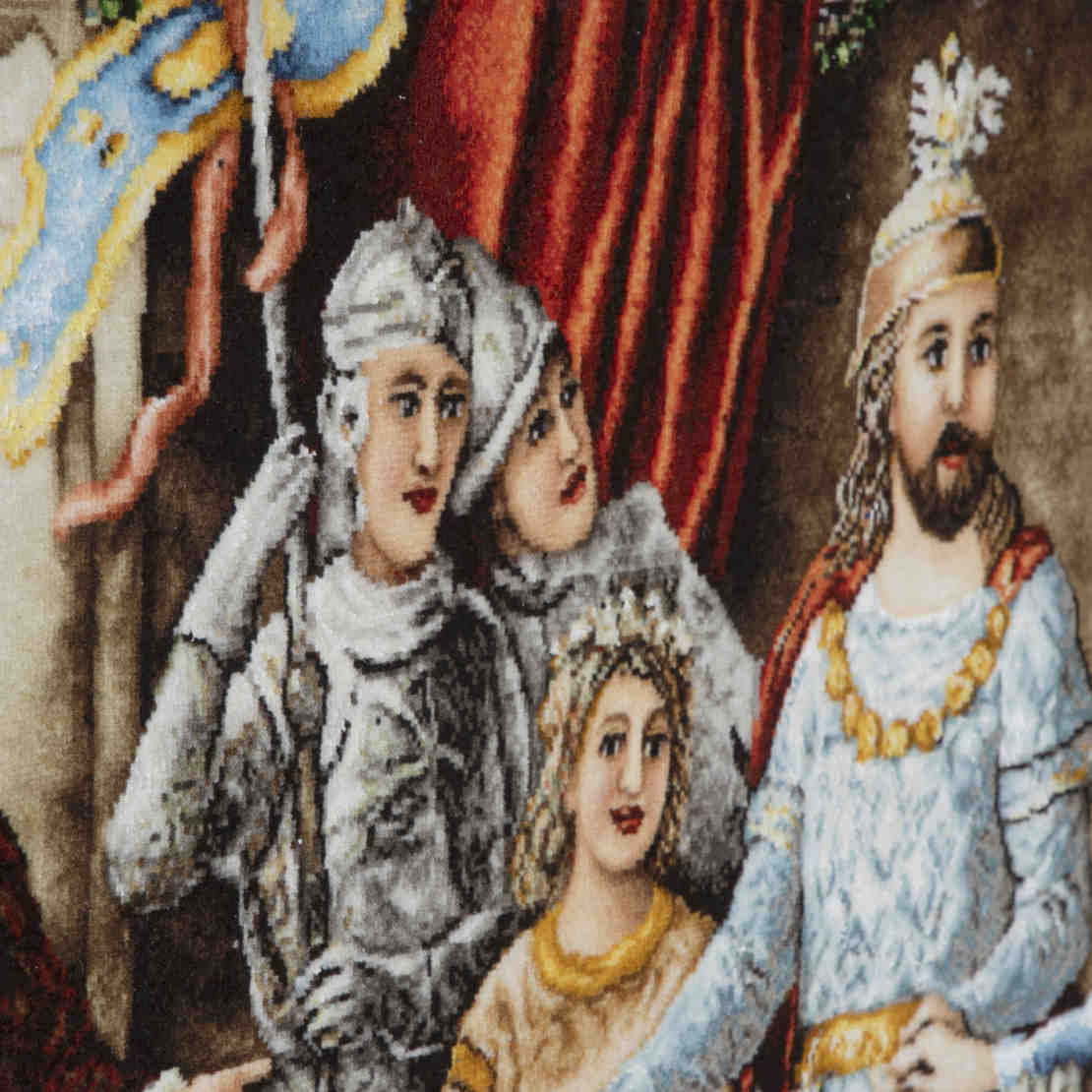 Hand-Knotted Persian Pictorial Rug – Tabriz Coronation Scene