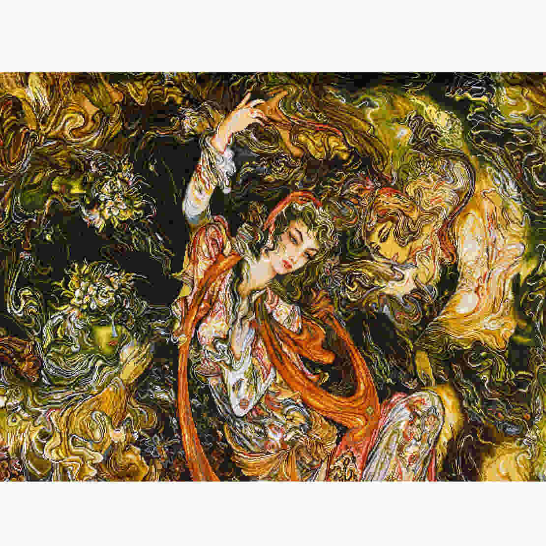Hand-Knotted Persian Pictorial Rug – Tabriz Soroosh Alam Silk Carpet