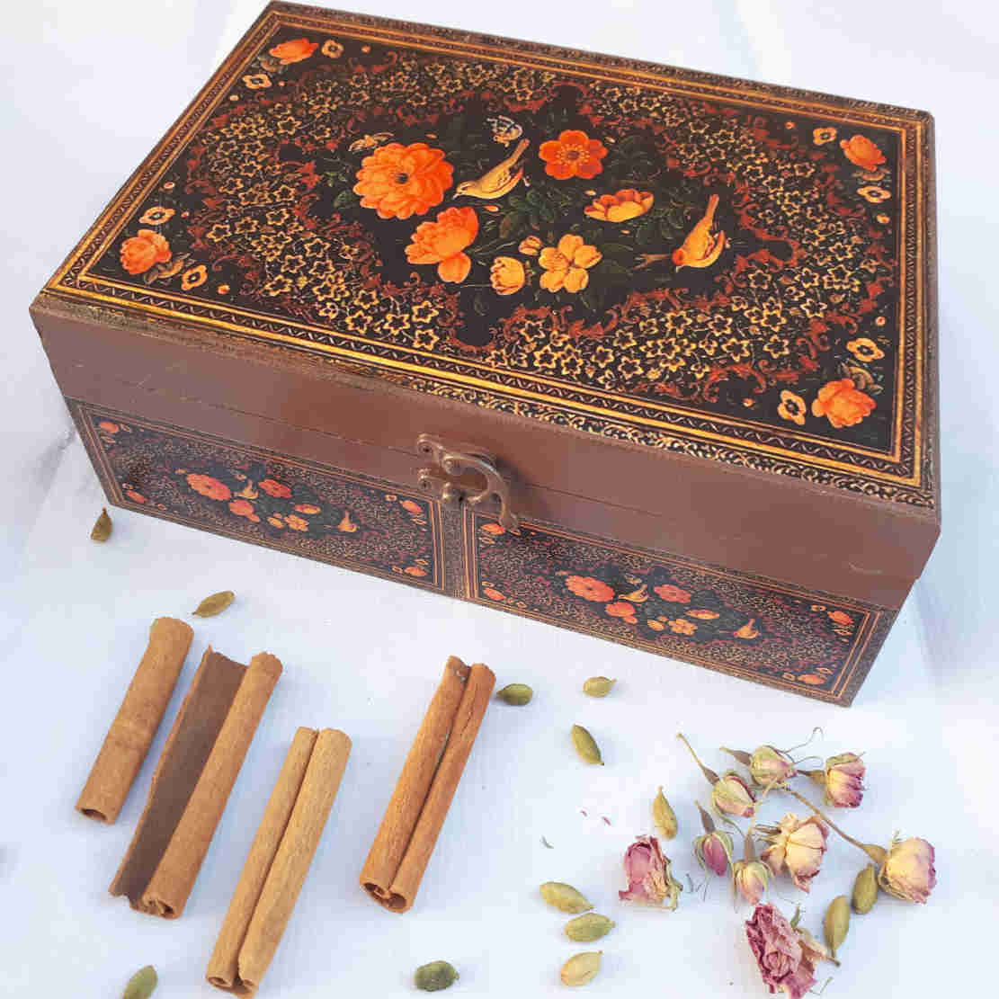 Persian Wooden Tea Organizer Chest – Decorative Model N2030