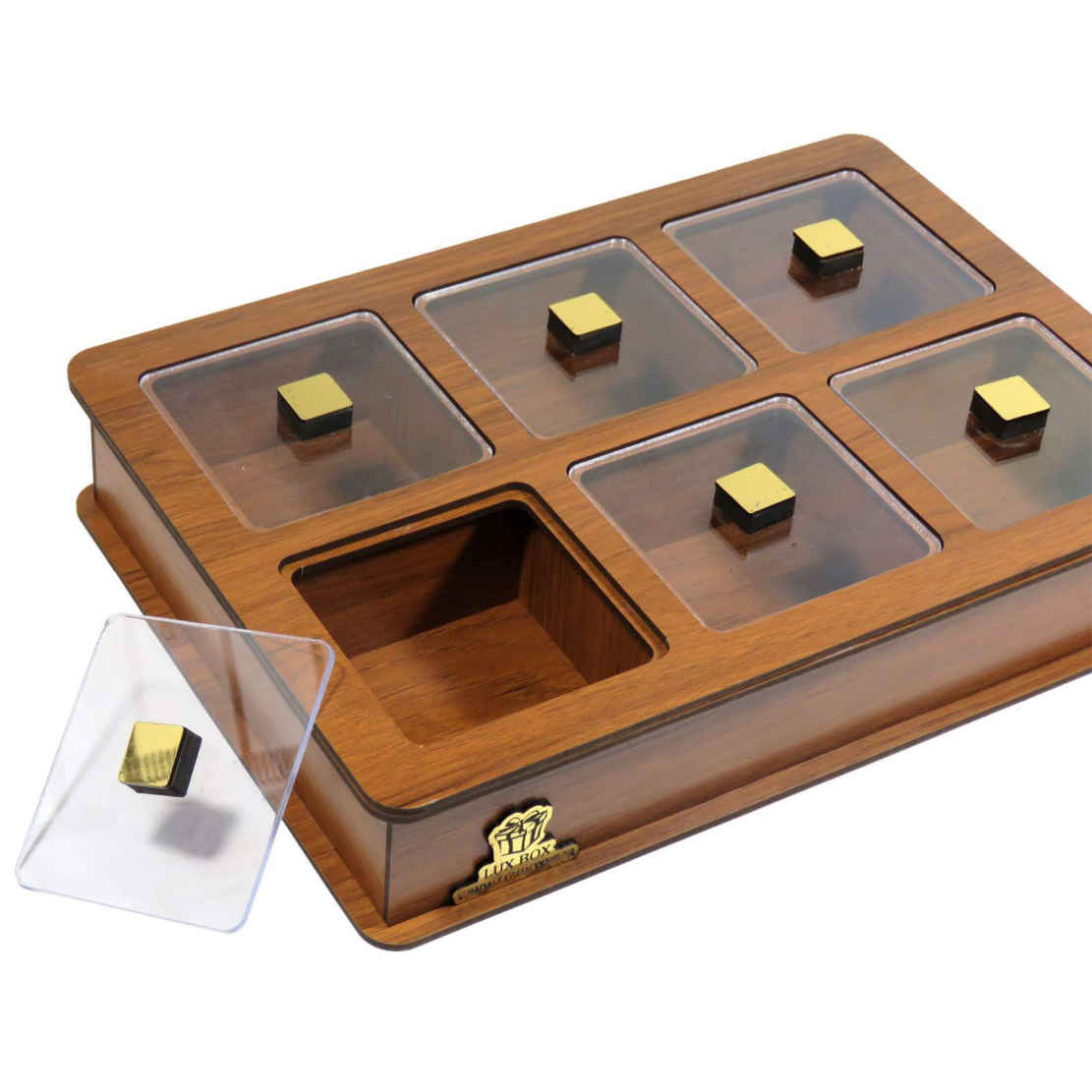 Classic Wooden Tea Bag Organizer Chest – Multi-Storage Design