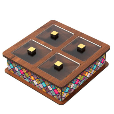 Natural Finish Wooden Tea Box & Snack Organizer Chest – Classic Design