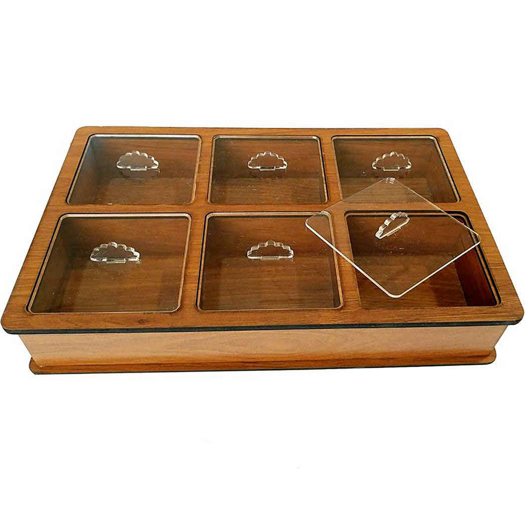 Handcrafted Wooden Tea Organizer Chest – Model 613