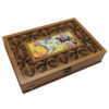 Miniature Art-Inspired Persian Wooden Tea Organizer Chest