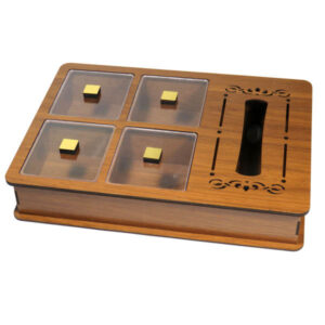 Abtin Wooden Chest Tea Organizer & Tissue Holder Set