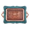 Handcrafted Persian Copper Tea & Coffee Set - Inlaid Turquoise