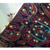 Embroidered Clutch Handbag with Paisley Pattern
