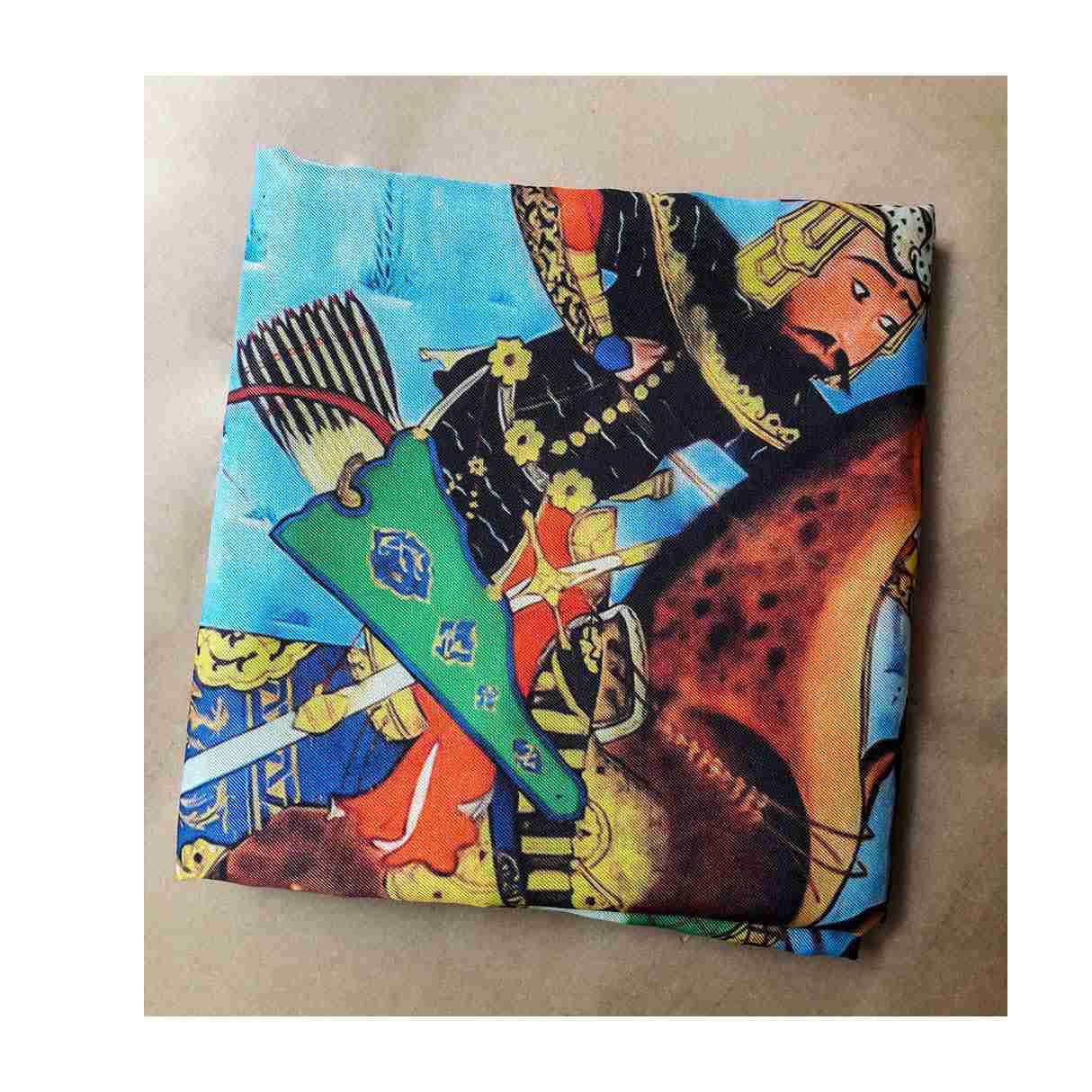 Persian Silk Neck Scarf for Women Luxe and Vibrant Shahnameh Karzar