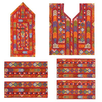 Handmade Balochi Embroidered Dress Panel - Classic Red