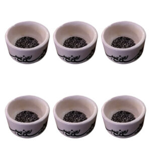 Set of 6 Decorative Persian Siah Ghalam Ceramic Bowl