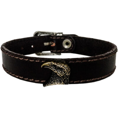 Men's Genuine Leather Bracelet with Eagle Design – Classic Leather Jewelry