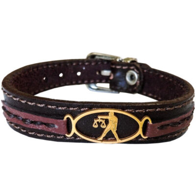 Persian Genuine Leather Bracelet with Mehr Symbol – Traditional Persian Jewelry