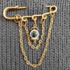 Blue Evil Eye Safety Pin Brooch – Protective Amulet