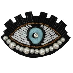 Feminine Beaded Brooch Pin – Blue Eye Design