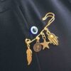 Evil Eye Safety Pin Brooch – Classic Protective Charm