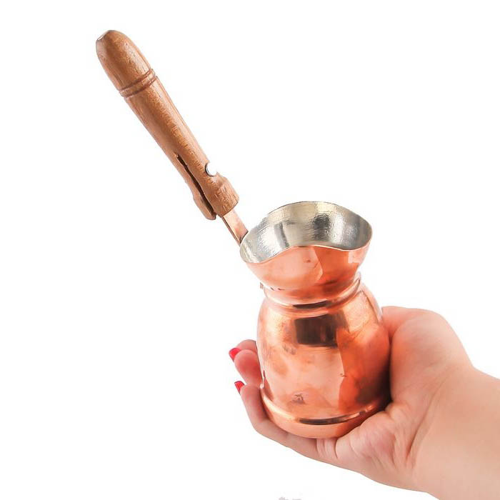Traditional Copper Cezve – Hammered Turkish Coffee Pot, Mesaleen Model
