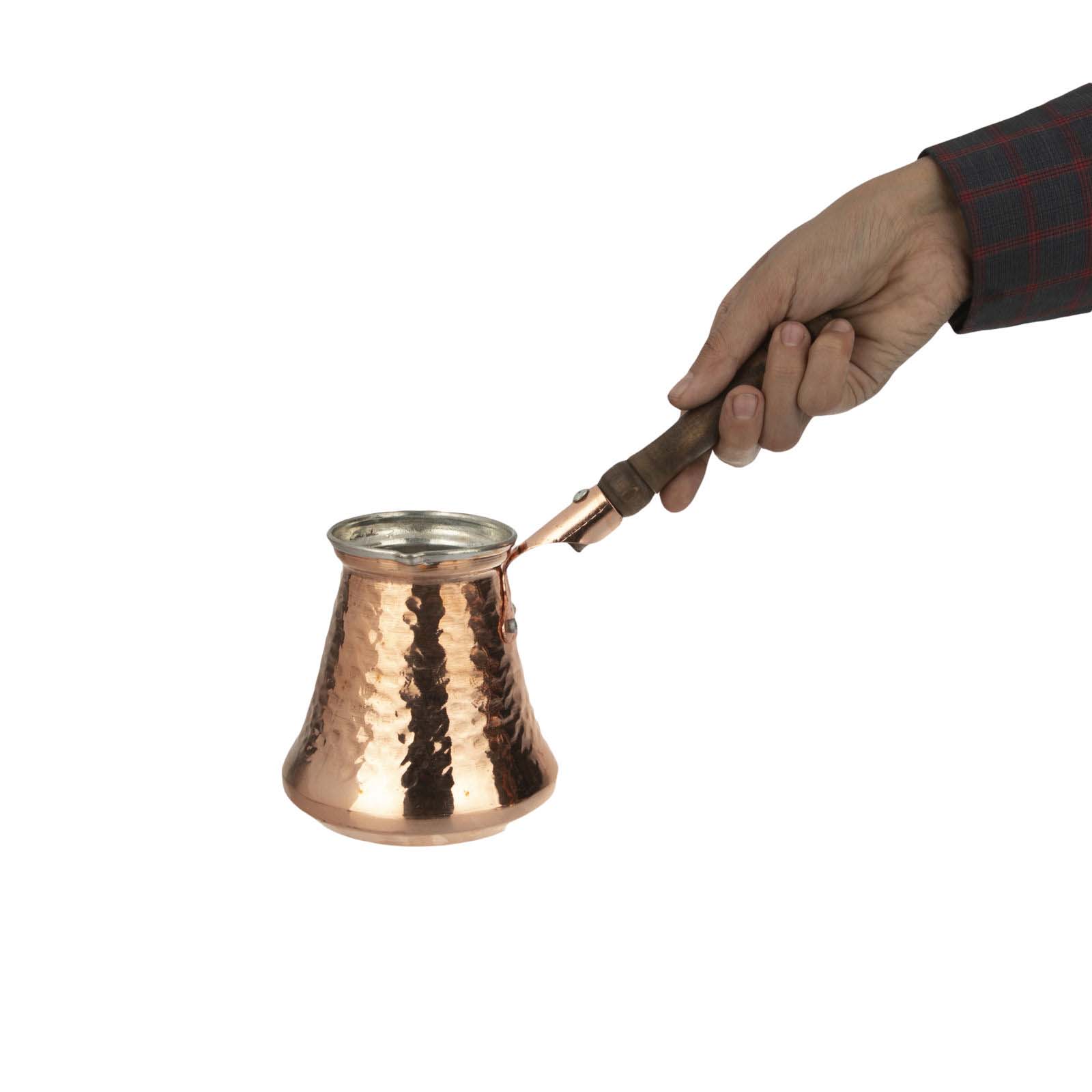 Classic Hammered Copper Turkish Coffee Pot – Handcrafted Stovetop Ibrik, Standard Model