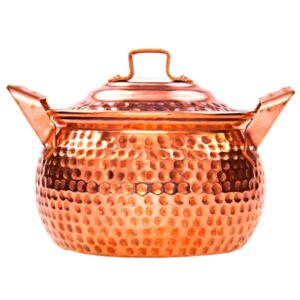 Persian Copper Cooking Pot – Traditional Bellied Shape, Model Khomre