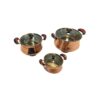 Persian Copper Cookware Set - Traditional Style, F518 (Set of 3 Pots)