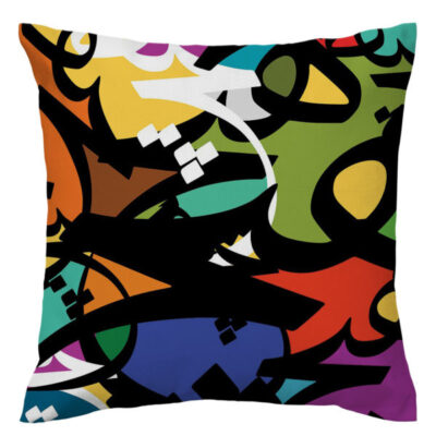 Persian Velvet Cushion Cover - Calligraphy C503 Design (Set of 2)