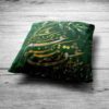 Persian Velvet Cushion Cover - Calligraphy Green Design (Set of 2)