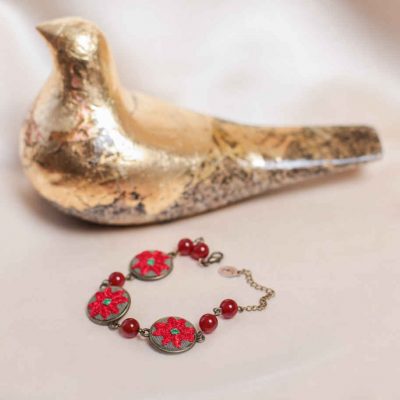 Persian Traditional Embroidered Beaded Bracelet – Raha Model