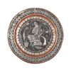 Decorative Copper Tray Hand-Engraved with Persian Artisanal Player